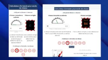 Calculateur d'amende pour excès de vitesse